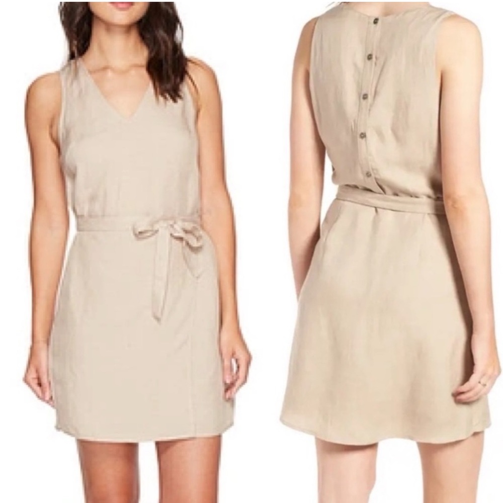 New Astr the Label Odette Linen Blend Wrap Dress size Small - Picture 3 of 12